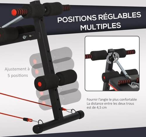 Homcom Banc De Musculation Pliable Multifonction Banc Fitness Sit Up