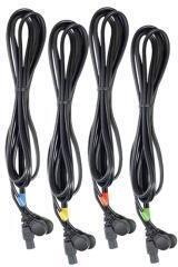 COMPEX - Jeu de 4 cables 6p snap noirs