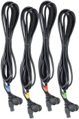 Jeu de 4 cables 6p snap noirs