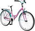BIKESTAR-Vélo enfant pour filles de 10 - 13 ans | Bicyclette enfant 24 pouces classique avec freins | Rose