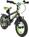 BIKESTAR-Vélo enfant pour garcons et filles de 3 - 4 ans | Bicyclette enfant 12 pouces Mountainbike avec freins | Noir & Vert
