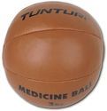 TUNTURI-Balle de médecine / Ballon médicinal / Medicine ball en cuir synthétique 3kg marron