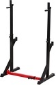 HOMCOM-Gravity squat rack - support pour haltères longs - hauteur et longueur réglable - charge max. 150 Kg - acier renforcé rouge noir