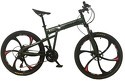 Helliot Bikes-Vélo Tout Terrain Pliable Hummer Green- pour cycliste de 1,65m à 1,85m