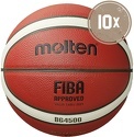 MOLTEN-B7G4500-Dbb Ball Größe 7 - Lot De 10 - Ballons de basketball