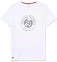 LACOSTE-T-Shirt Imprimé Roland Garros Blanc