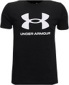 UNDER ARMOUR-Boys' Sportstyle Logo Short-Sleeve T-Shirt , Black (002)/Beta , Youth X-Large