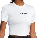 NIKE-T-Shirt Crop-Top Blanc Femme Slim Fierce