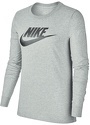NIKE-T-shirt manches longues femme Sportswear Essential Icon FTR Tee gris / noir