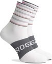 Rogelli-Chaussettes Velo Stripe - Femme - Blanc/Gris/Violet