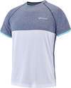 BABOLAT-T-Shirt Play Crew Neck Blanc / Bleu chiné
