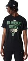 NEW ERA-T-shirt NBA Milwaukee Bucks team Graphic Noir pour Homme