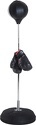 HOMCOM-Punching ball sur pied réglable en hauteur 126-144 cm avec gants, pompe et base de lestage noir