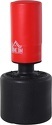 HOMCOM-Sac de frappe boxe autoportant punching ball hauteur réglable Ø 56 x 145-172 cm HDPE rouge noir