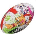 GILBERT-Ballon rugby Mascottes Ruckley Rocks (taille 4)