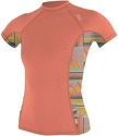 O’NEILL-O'Neill Femmes Side Print Short Sleeve Rash Guard - Burnt C