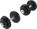 GORILLA SPORTS-Set d'haltères courts + disques en caoutchouc 30 Kg