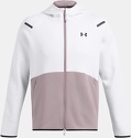 UNDER ARMOUR-Veste à capuche Inarrêtable Fleece Homme Blanc et Tetra Gris