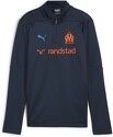 PUMA-Haut d’entraînement à 1/4 zip Olympique de Marseille Enfant et Adolescent