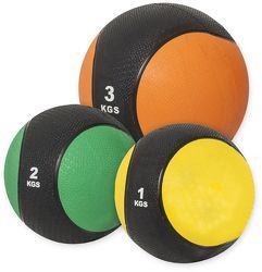 GORILLA SPORTS - Lot de 3 médecine balls (1kg, 2kg et 3kg)