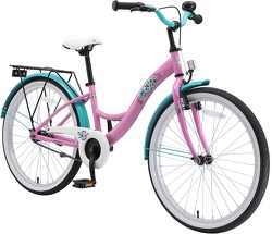 BIKESTAR - Vélo enfant pour filles de 10 - 13 ans | Bicyclette enfant 24 pouces classique avec freins | Rose