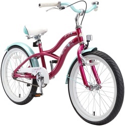 BIKESTAR - Vélo enfant pour garcons et filles de 6 ans | Bicyclette enfant 20 pouces cruiser avec freins | Lilas