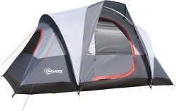 Outsunny - Tente De Camping 2 3 Personnes Fenêtres À Mailles Double Couche Sac De Transport Dim. 355L X 190L X 170H Cm Polyester