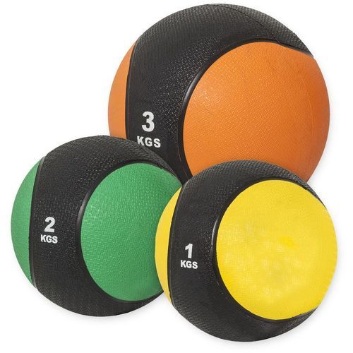 GORILLA SPORTS - Lot de 3 médecine balls (1kg, 2kg et 3kg)