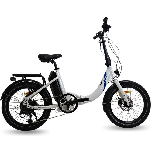 URBANBIKER - Vélo pliant électrique MINI T blanc, 20", Batterie Lithium 36V (540Wh), Moteur arrière 250W, Pneus anticrevaison