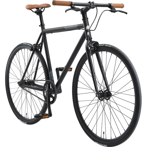 BIKESTAR - Vélo de route VTC 28 pouces CTB | Vélo urbain Fixie Single Speed cadre 53 cm | Noir