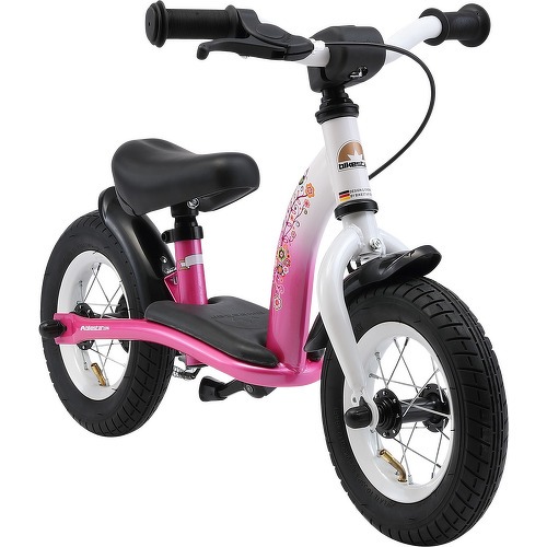 BIKESTAR - Vélo Draisienne Enfants pour garcons et filles de 2 - 3 ans | Vélo sans pédales évolutive 10 pouces Classique | Rose & Blanc