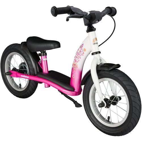 Vélo Draisienne Enfants pour garcons et filles de 3 - 4 ans | Vélo sans pédales évolutive 12 pouces classique | Rose & Blanc