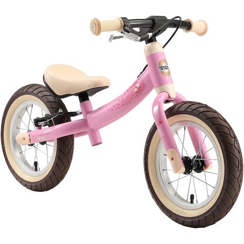 BIKESTAR - Vélo Draisienne Enfants pour garcons et filles de 3 - 4 ans | Vélo sans pédales évolutive 12 pouces sportif | Rose