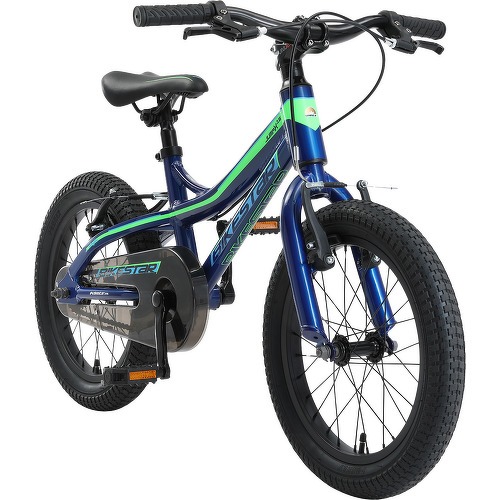 BIKESTAR - Vélo enfant en aluminium pour garcons et filles de 4 - 5 ans | Bicyclette enfant 16 pouces vélo de montagne avec freins en V | Bleu Vert