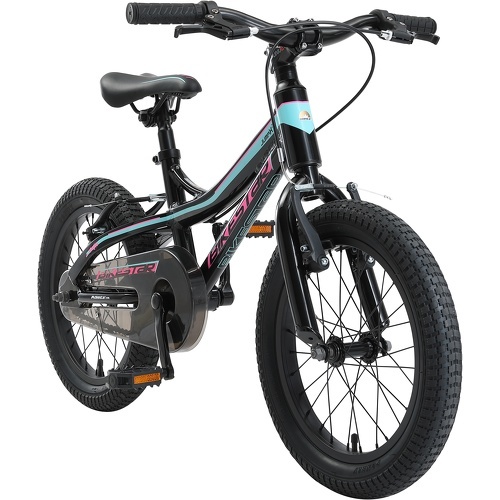 BIKESTAR - Vélo enfant en aluminium pour garcons et filles de 4 - 5 ans | Bicyclette enfant 16 pouces vélo de montagne avec freins en V | Noir Bleu