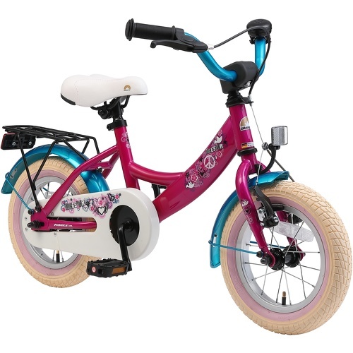 BIKESTAR - Vélo enfant pour garcons et filles de 3 - 4 ans | Bicyclette enfant 12 pouces moderne avec freins | Berry & Turquoise