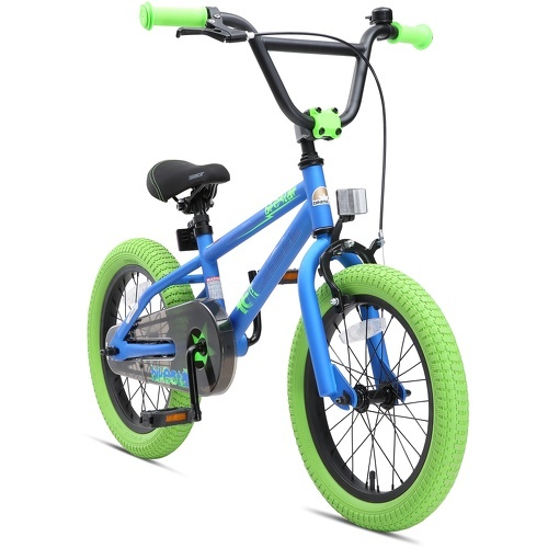 BIKESTAR - Vélo enfant pour garcons et filles de 4 - 5 ans | Bicyclette enfant 16 pouces BMX avec freins | Bleu & Vert