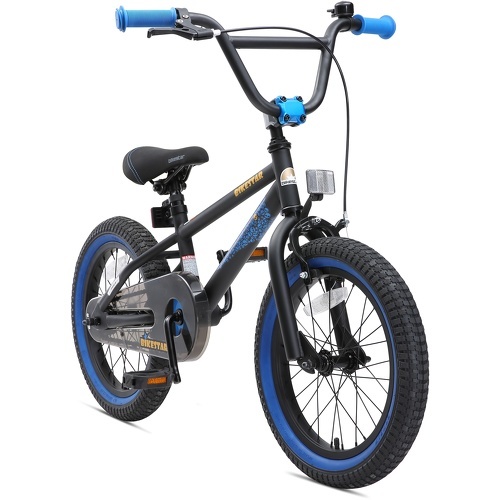 Vélo enfant pour garcons et filles de 4 - 5 ans | Bicyclette enfant 16 pouces BMX avec freins | Noir & Bleu