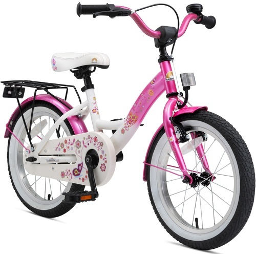 BIKESTAR - Vélo enfant pour garcons et filles de 4 - 5 ans | Bicyclette enfant 16 pouces classique avec freins | Rose & Blanc