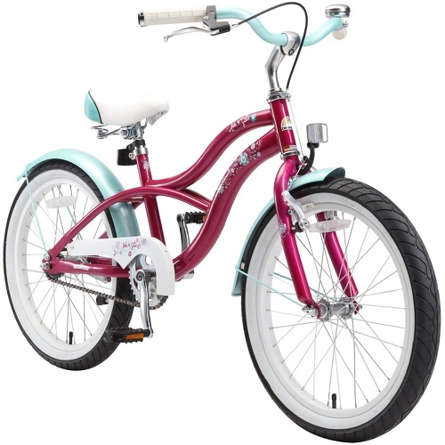 BIKESTAR - Vélo enfant pour garcons et filles de 6 ans | Bicyclette enfant 20 pouces cruiser avec freins | Lilas