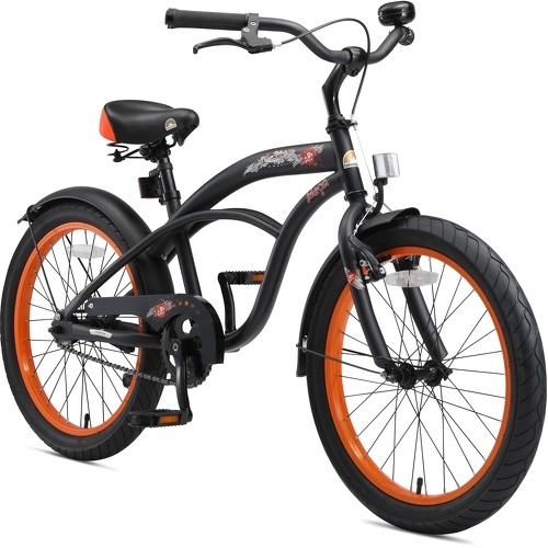 BIKESTAR - Vélo enfant pour garcons et filles de 6 ans | Bicyclette enfant 20 pouces cruiser avec freins | Noir