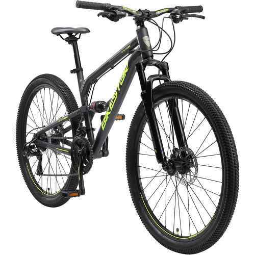 VTT en aluminium, frein à disque, 21 vitesses Shimano, 26 pouces | Mountainbike tout suspension integral cadre 16 pouces | Noir