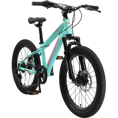 VTT Vélo tout terrain 20" pour enfants de 6 - 9 ans | Bicyclette cadre 11 pouces 7 vitesses Shimano, hardtail, Freins Disque | Menthe