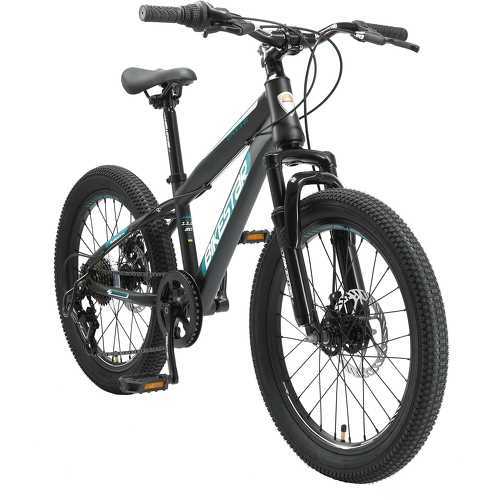BIKESTAR - VTT Vélo tout terrain 20" pour enfants de 6 - 9 ans | Bicyclette cadre 11 pouces 7 vitesses Shimano, hardtail, Freins Disque | Noir