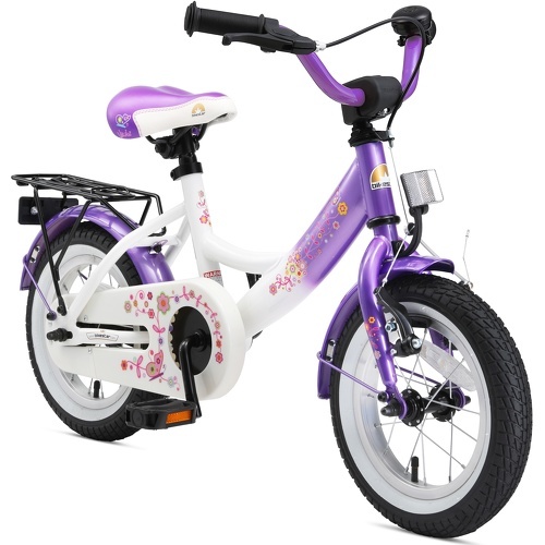 BIKESTAR - Vélo enfant pour garcons et filles de 3 - 4 ans | Bicyclette enfant 12 pouces classique avec freins | Lilas & Blanc