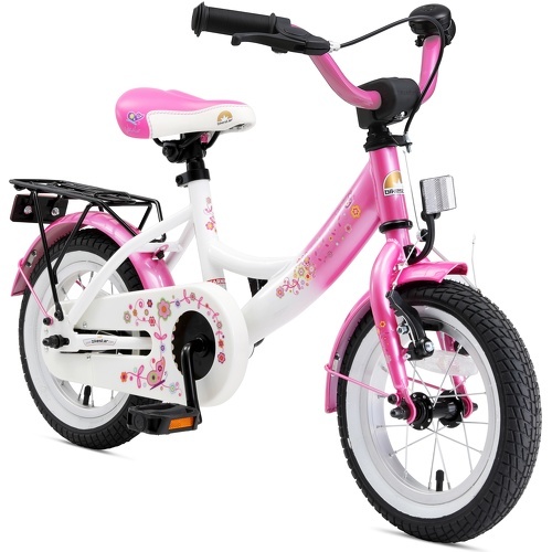 BIKESTAR - Vélo enfant pour garcons et filles de 3 - 4 ans | Bicyclette enfant 12 pouces classique avec freins | Rose & Blanc