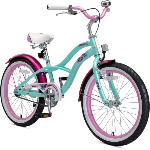 BIKESTAR - Vélo enfant pour garcons et filles de 6 ans | Bicyclette enfant 20 pouces cruiser avec freins | Menthe