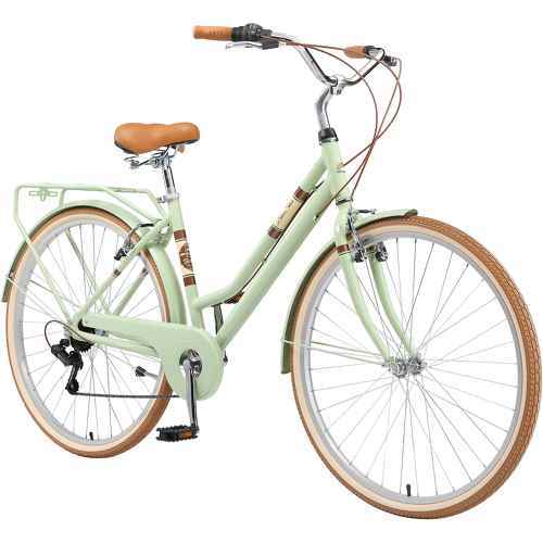 BIKESTAR - VTC Vélo de ville en aluminium 28" pouces | 7 vitesse Shimano, Vélo urbain pour femme, Vélo de Confort Retro | Beige