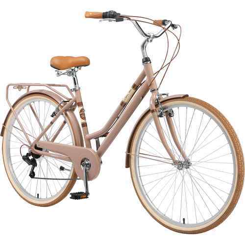 BIKESTAR - VTC Vélo de ville en aluminium 28" pouces | 7 vitesse Shimano, Vélo urbain pour femme, Vélo de Confort Retro | Marron