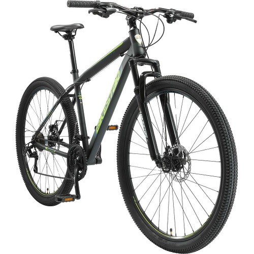 BIKESTAR - VTT Vélo tout terrain, frein à disque, 21 vitesses Shimano, 29 pouces | Mountainbike suspension avant cadre 19 pouces | Noir